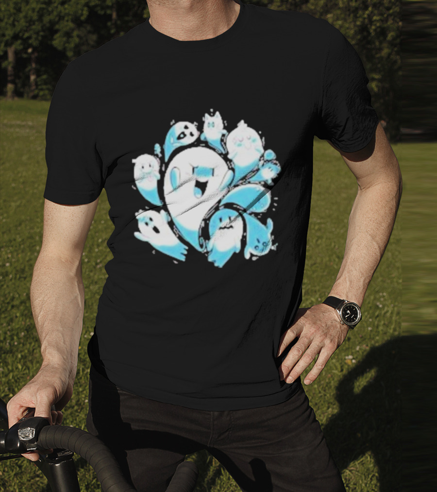 Ghostly Gathering Alexandra Sketch Spooky Blue Spirits T-Shirt