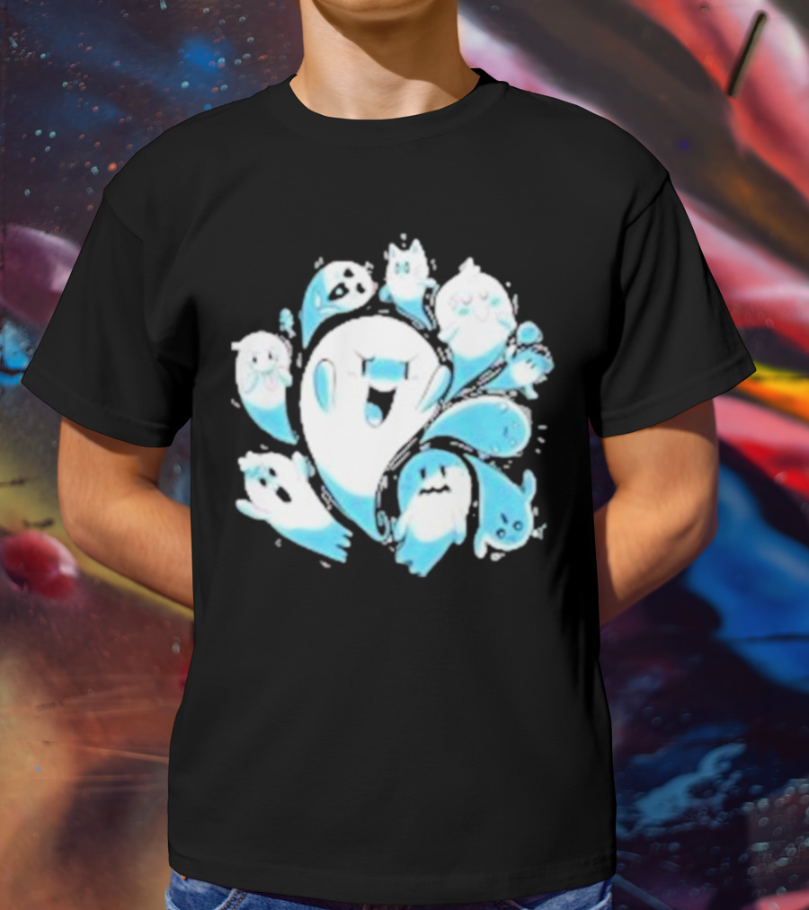 Ghostly Gathering Alexandra Sketch Spooky Blue Spirits T-Shirt