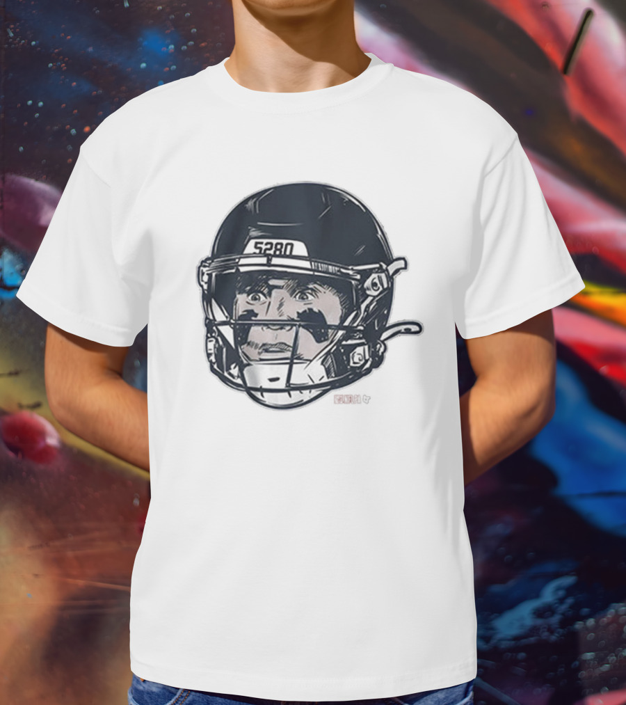 5280 Denver Broncos Crazy Eyes NFL Football Bo Nix Painting T-Shirt