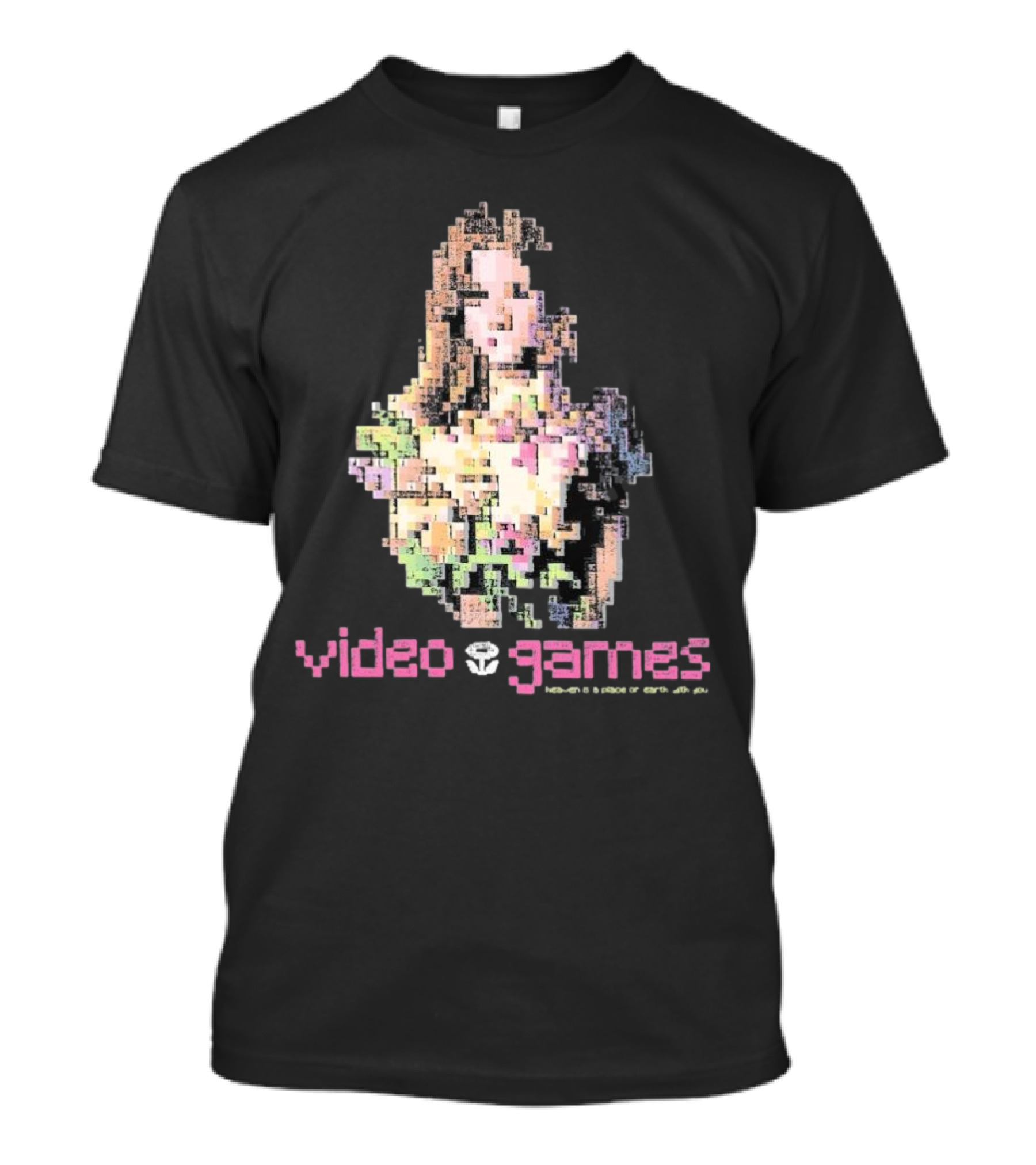 Video Games Heaven Is A Place On Earth With 8-Bit Pixel Art Girl T-Shirt