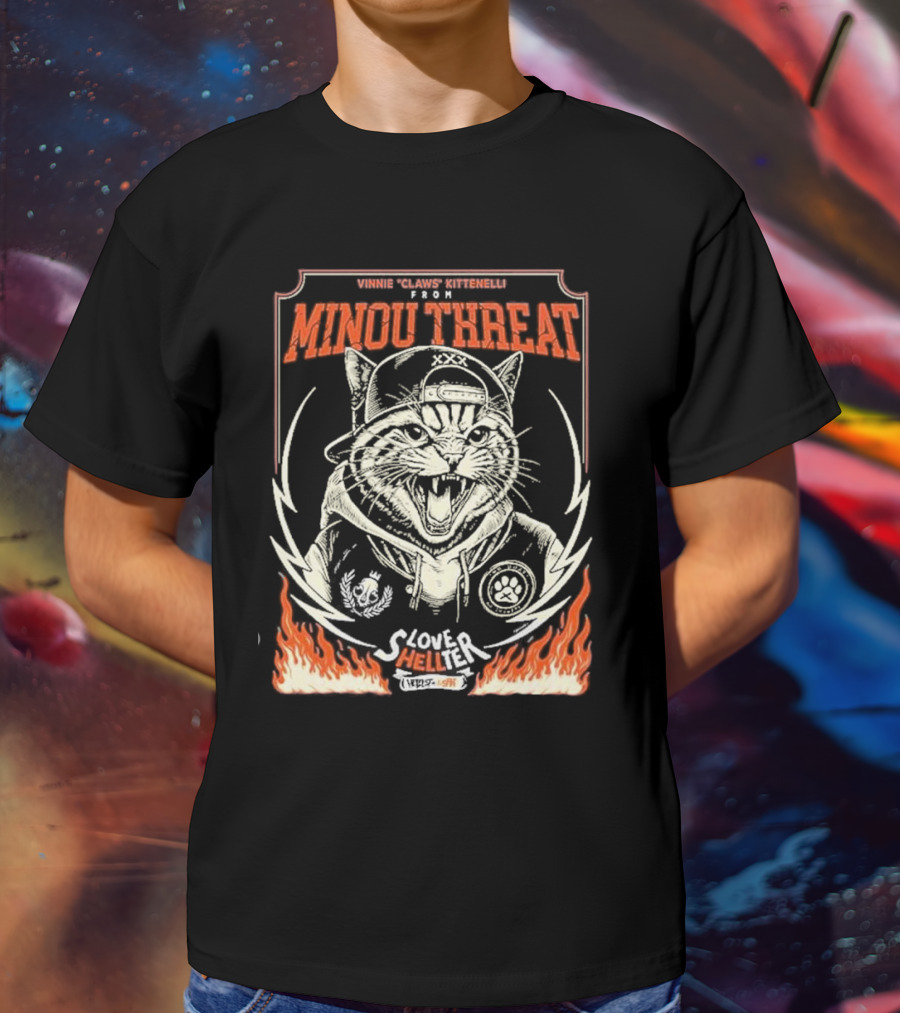 Vinnie Claws Kittenelli From Minou Threat Love Shelter Hellfest Open Air Festival T-Shirt