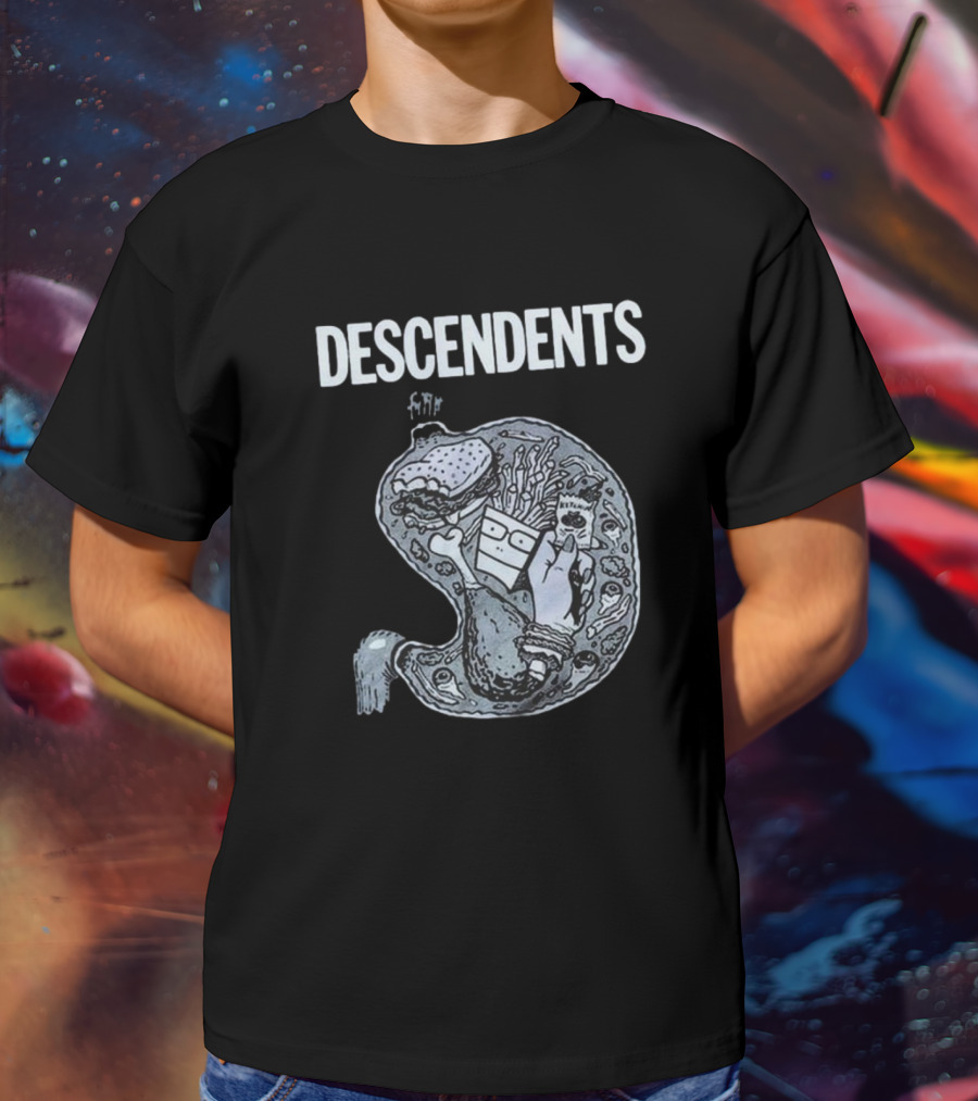 DESCENDENTS Hypercaffium Spazzinate Funny Stomach Graphic T-Shirt