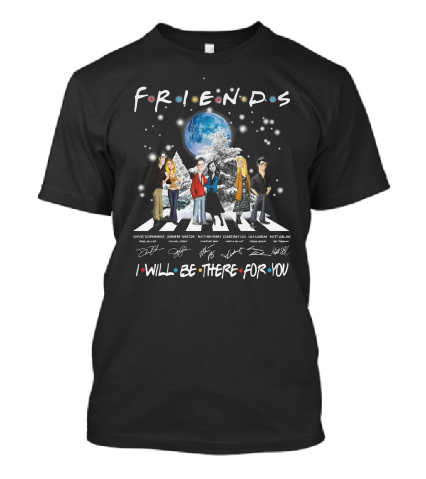 Friends Christmas Abby Road Signatures I Will Be There For You T-Shirt