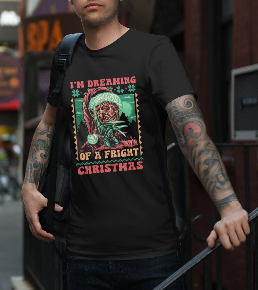 I’m Dreaming Of A Fright Christmas Santa Horror Claws Moon Holiday Scary Night T-Shirt