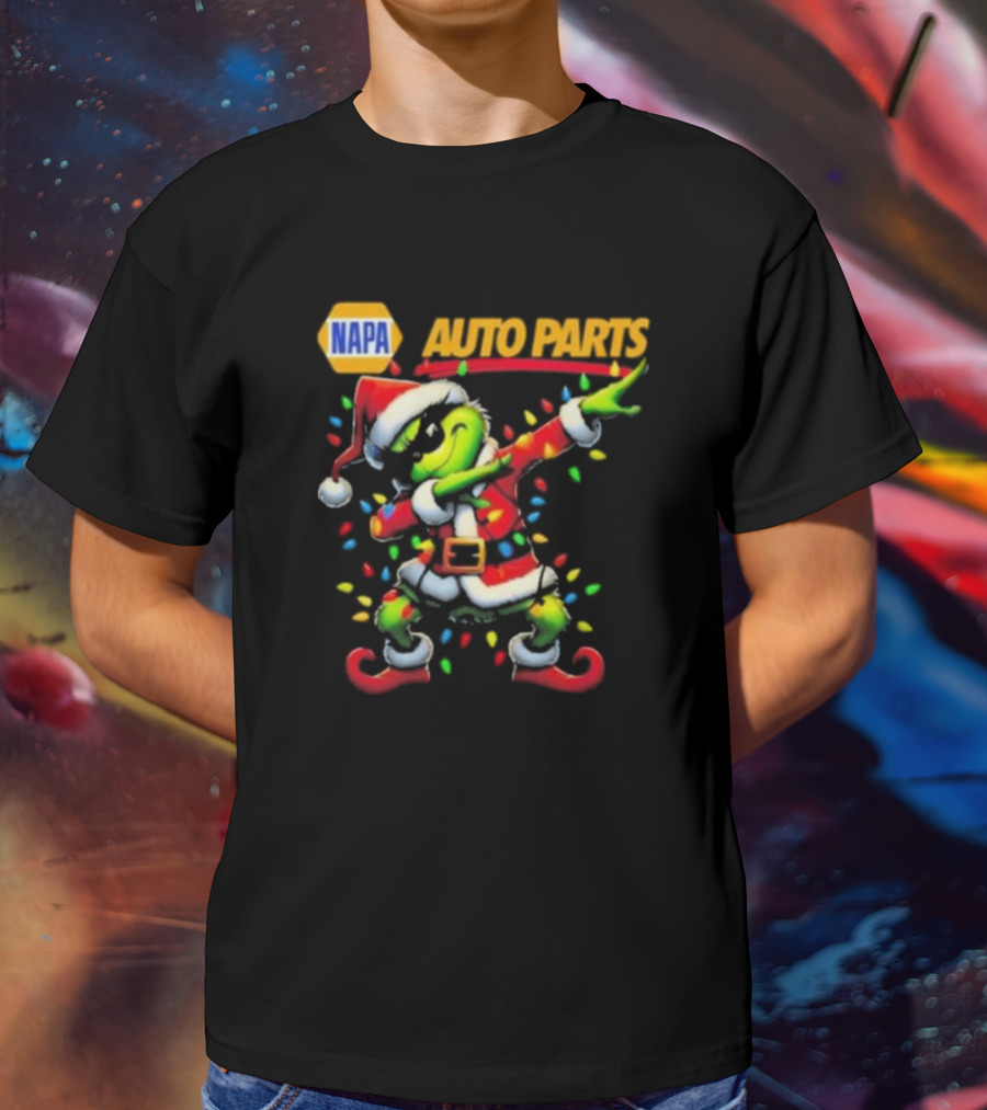 NAPA Auto Parts Santa Grinch Dabbing Christmas T-Shirt