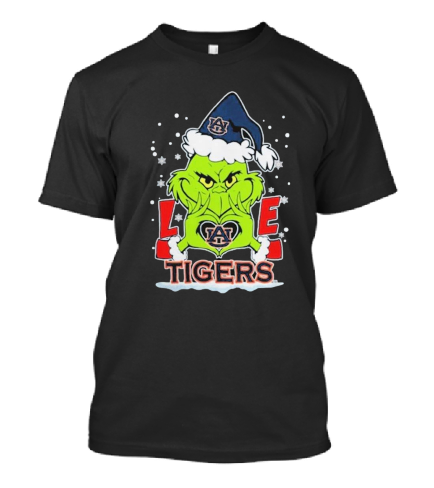 The Grinch Love Auburn Tigers Christmas Football T-Shirt