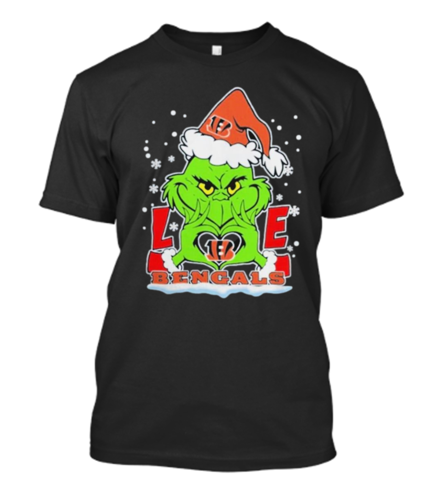 Grinch Love Cincinnati Bengals Christmas Football T-Shirt