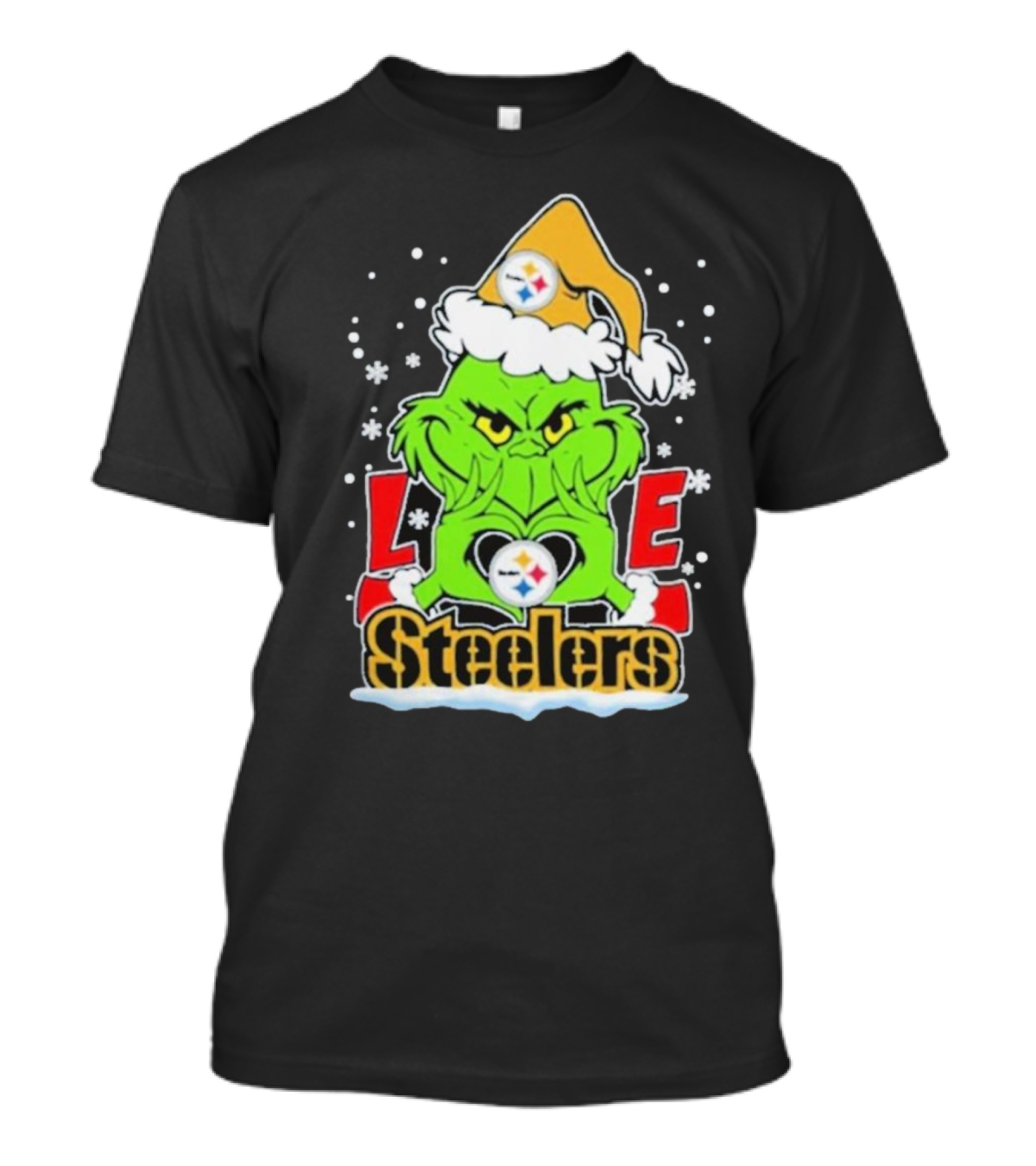 The Grinch Love Steelers Football Christmas T-Shirt