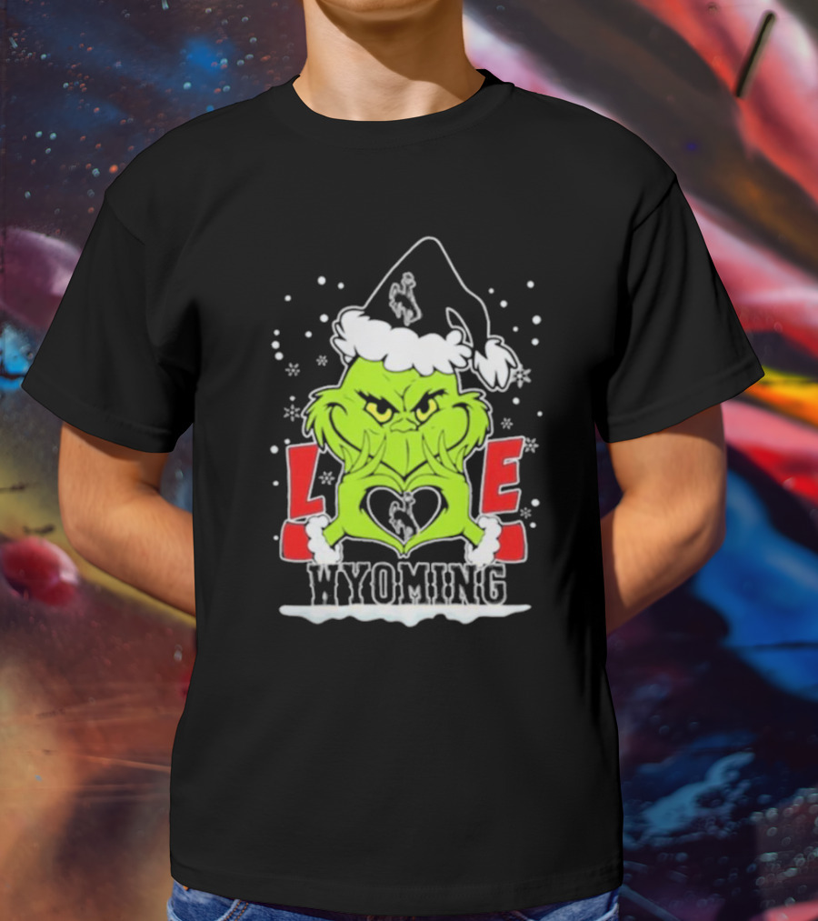 The Grinch Love Wyoming Cowboys Christmas T-Shirt