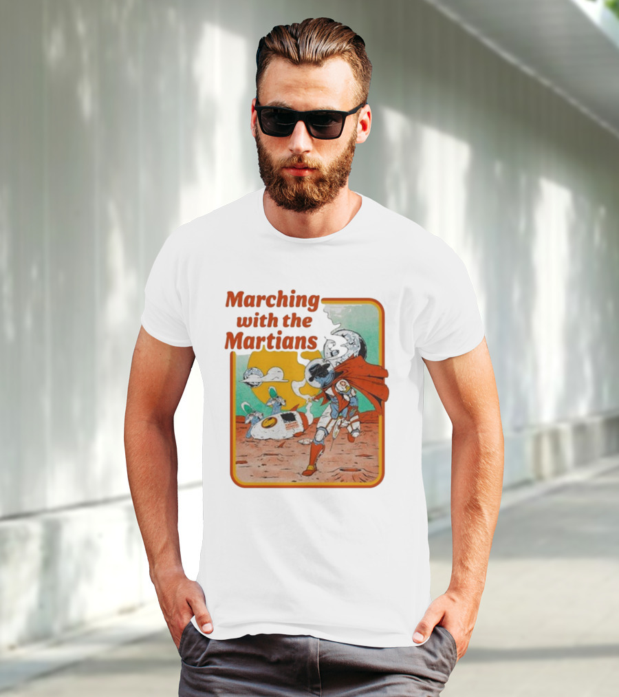 Marching With The Martians Dexter And The Moonrocks Retro Sci-Fi Adventure T-Shirt