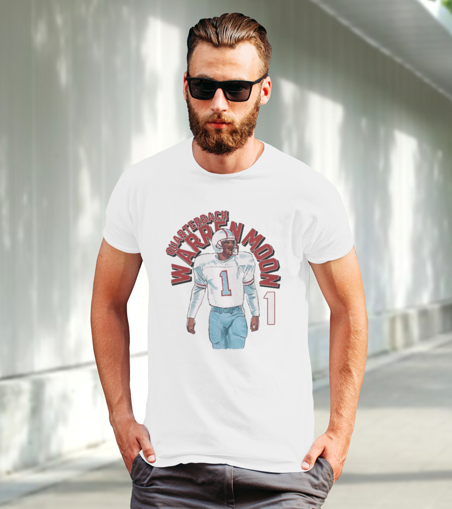 Warren Moon Quarterback Houston Oilers Number 1 T-Shirt