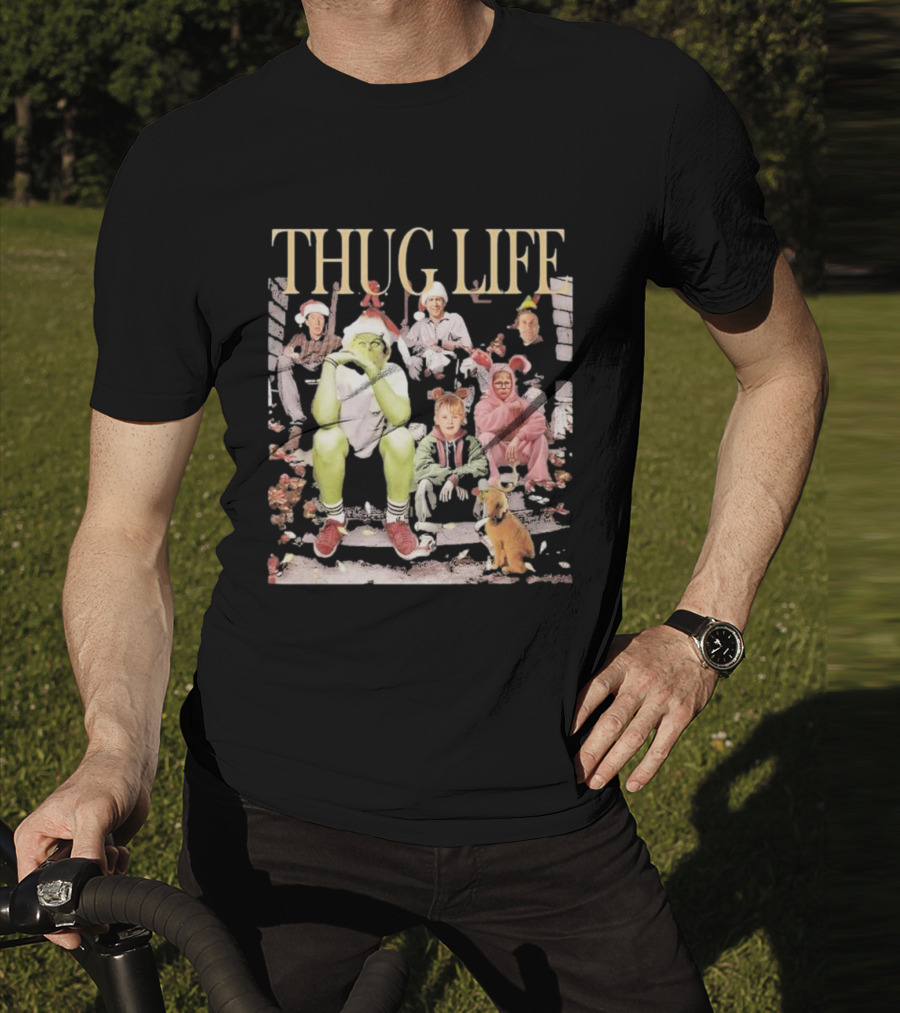 THUG LIFE Merry Christmas Grinch And Holiday Movie Icons T-Shirt
