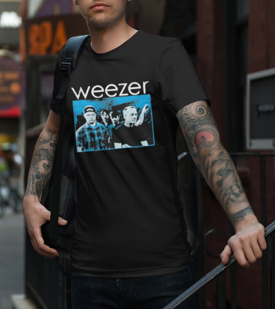 Weezer Band Blue Album Photo T-Shirt