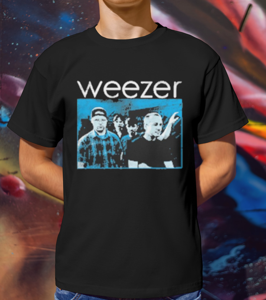 Weezer Band Blue Album Photo T-Shirt