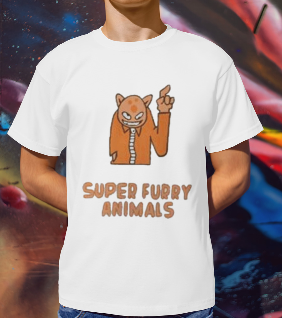Super Furry Animals Cartoon Character Orange Creature T-Shirt