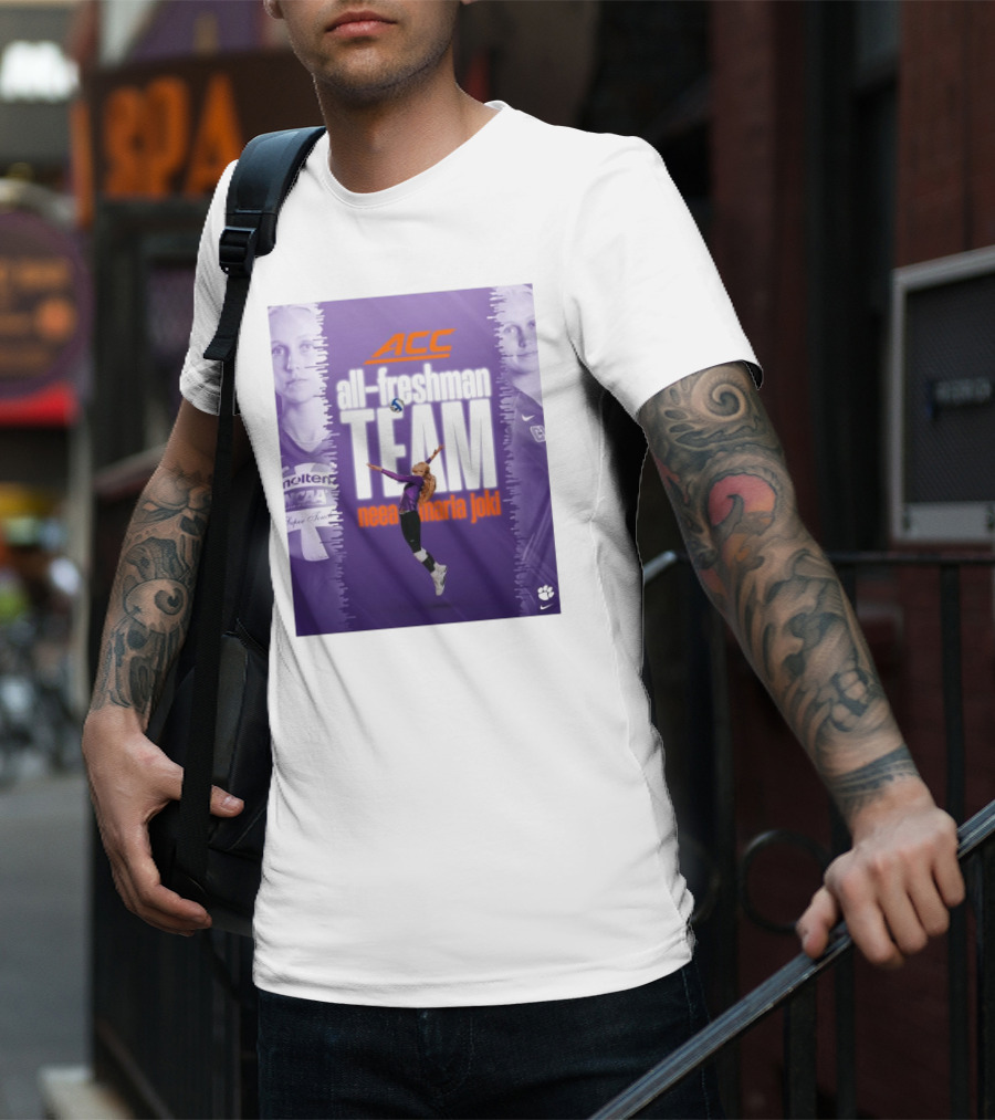 Clemson Tigers ACC All-Freshman Team Neea Maria Joki Volleyball Achievement T-Shirt