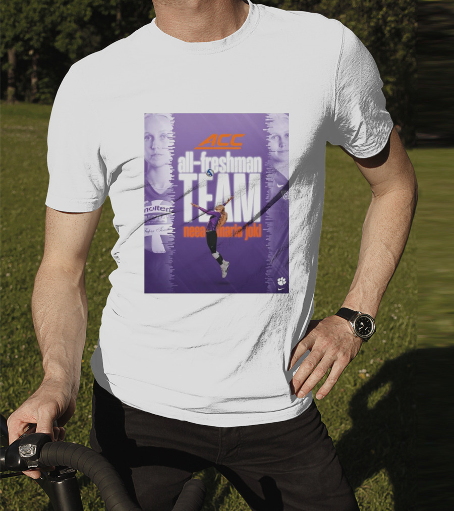 Clemson Tigers ACC All-Freshman Team Neea Maria Joki Volleyball Achievement T-Shirt