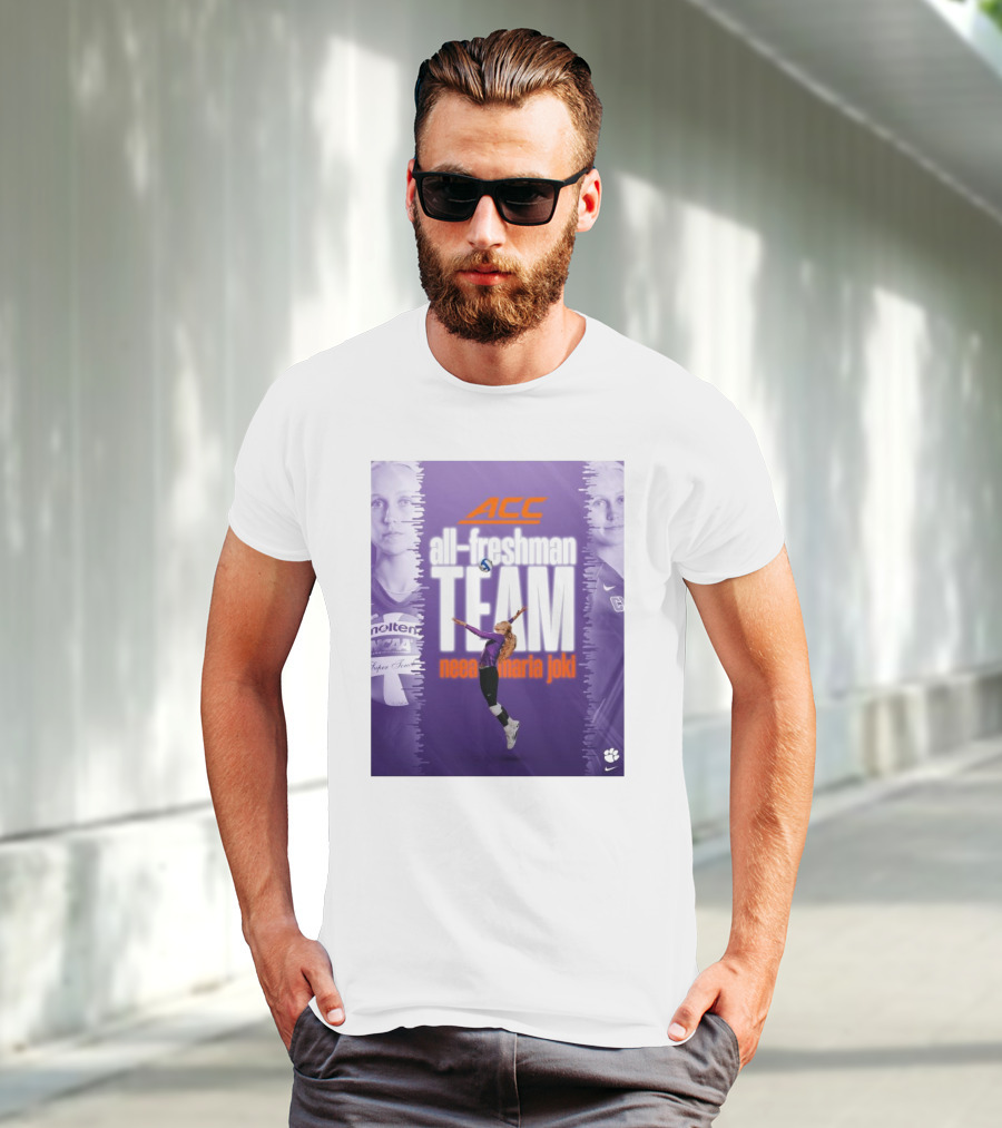 Clemson Tigers ACC All-Freshman Team Neea Maria Joki Volleyball Achievement T-Shirt