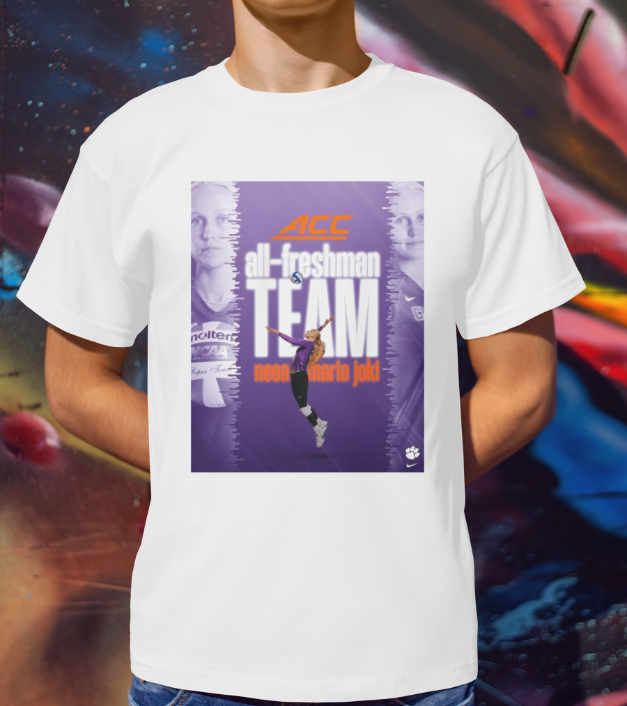Clemson Tigers ACC All-Freshman Team Neea Maria Joki Volleyball Achievement T-Shirt