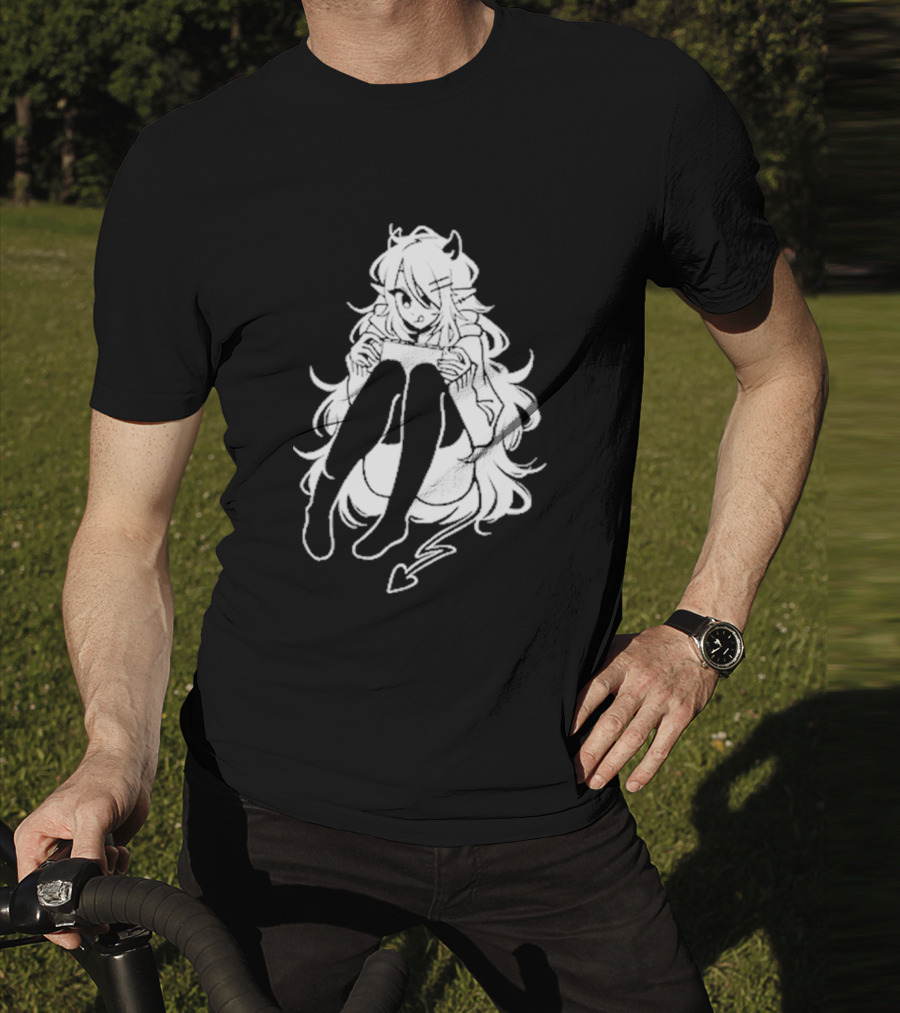 Meg Maybe Idk Anime Demon Girl Sitting With Heart Tail T-Shirt
