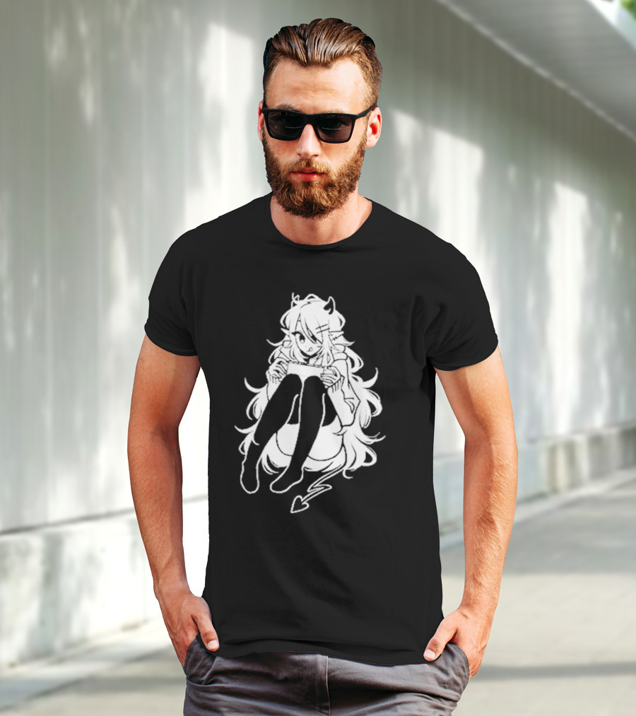 Meg Maybe Idk Anime Demon Girl Sitting With Heart Tail T-Shirt