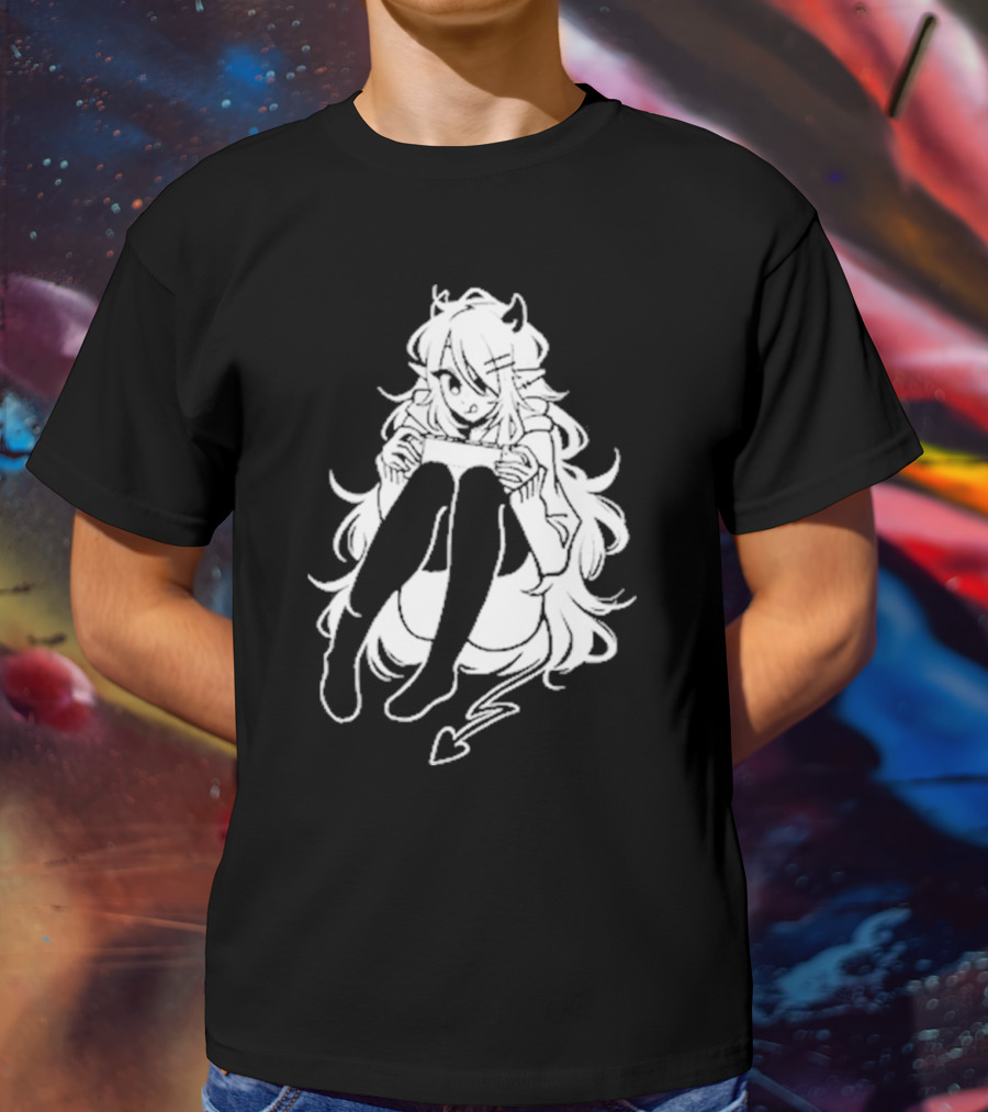 Meg Maybe Idk Anime Demon Girl Sitting With Heart Tail T-Shirt