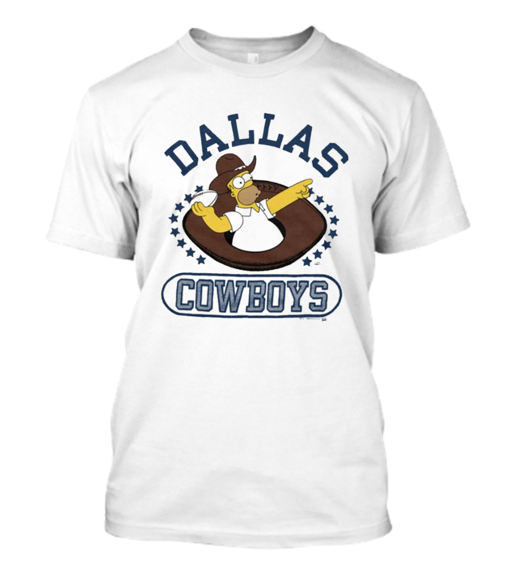 Dallas Cowboys Homer Simpson Football NFL Crossover T-Shirt