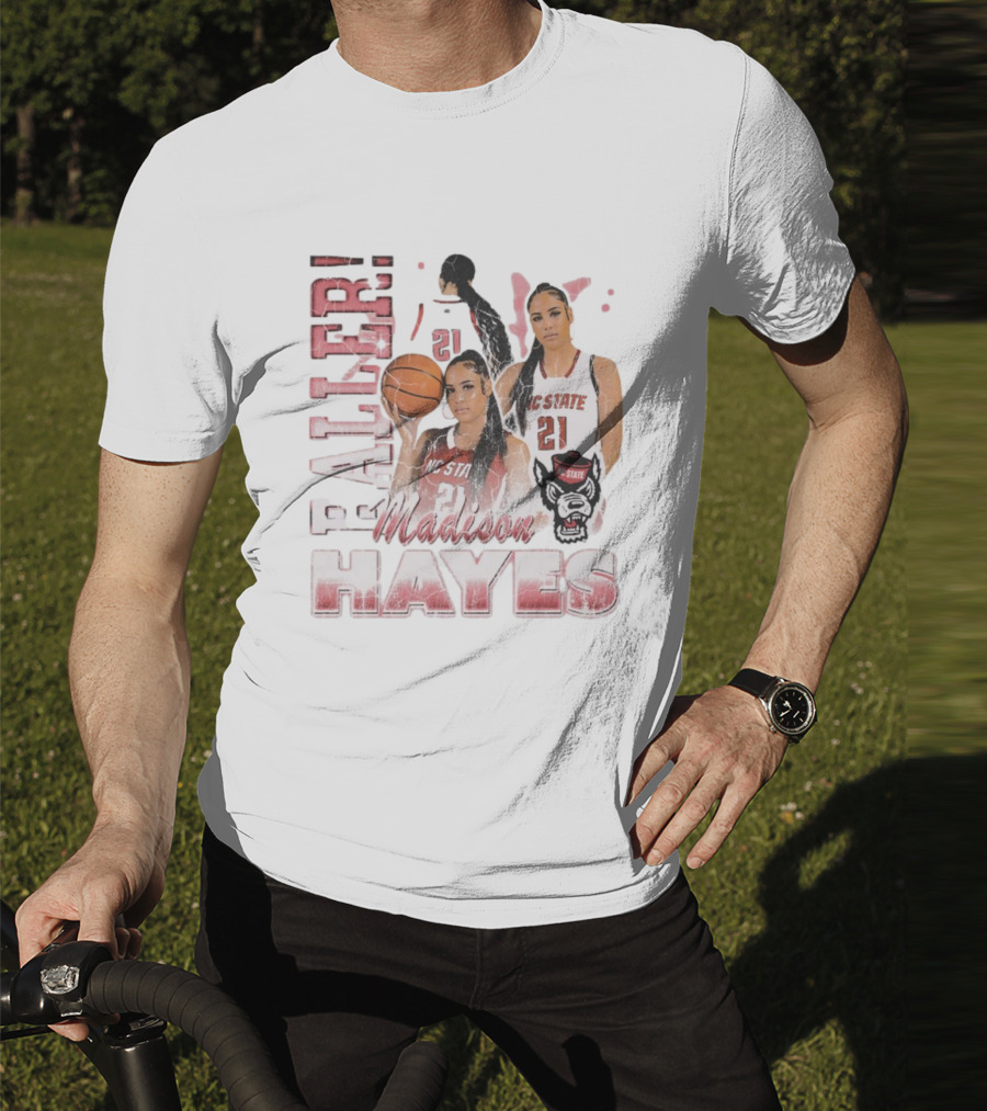 Madison Hayes NC State Wolfpack Raller 21 Retro 90s T-Shirt