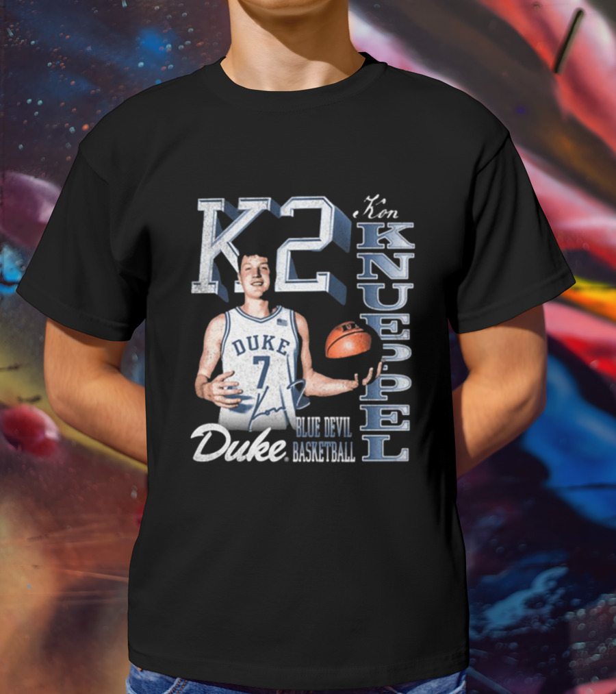 Kon Knueppel K2 Duke Blue Devils Basketball 90s Signature T-Shirt