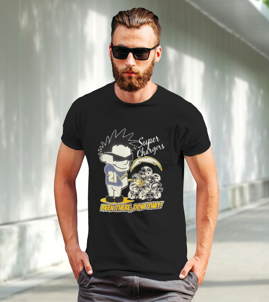 Los Angeles Chargers Super Chargers Been There Done That Vintage 21 Player Helmets T-Shirt