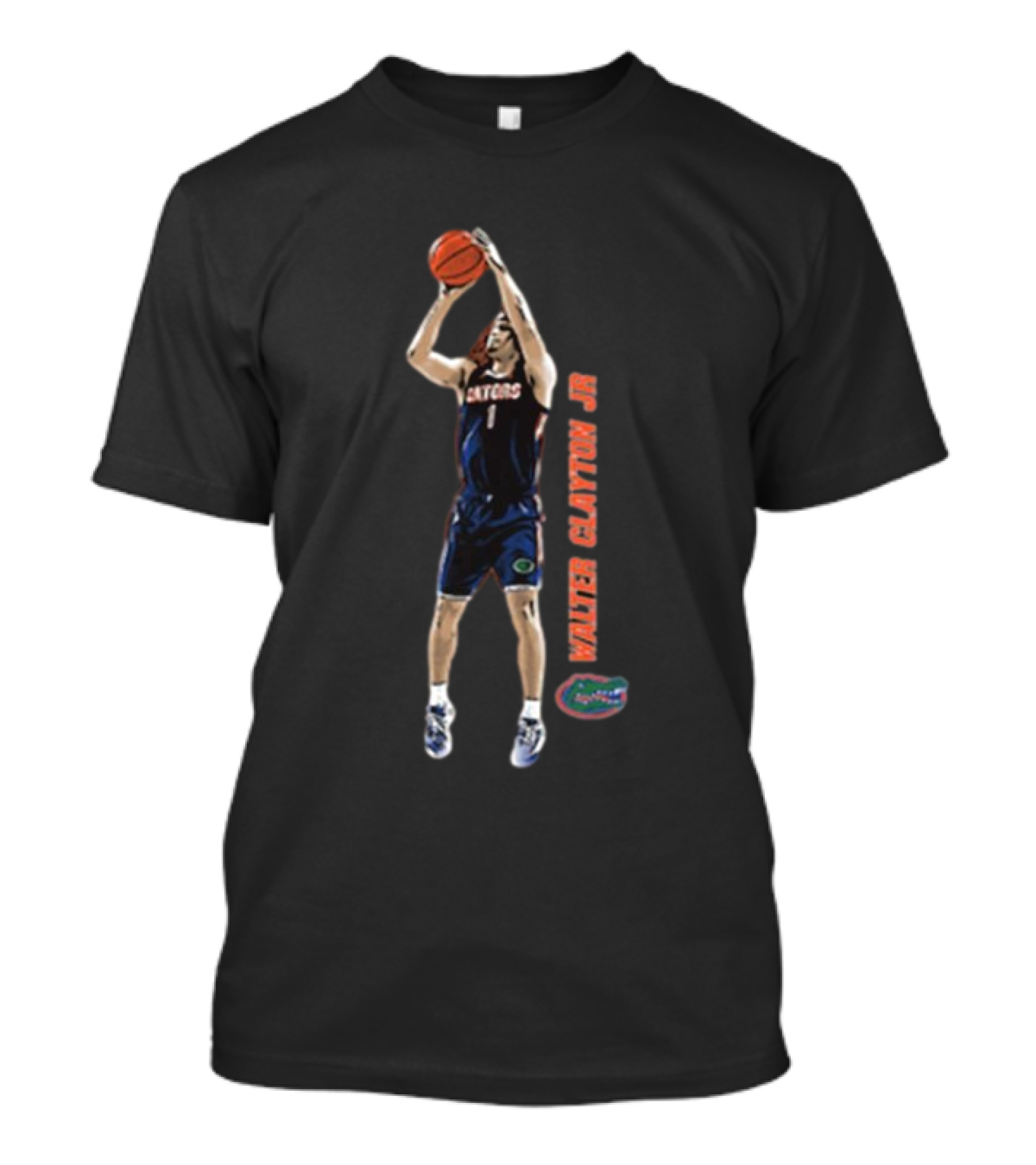 Walter Clayton Jr. Florida Gators Basketball Shooting Cartoon T-Shirt