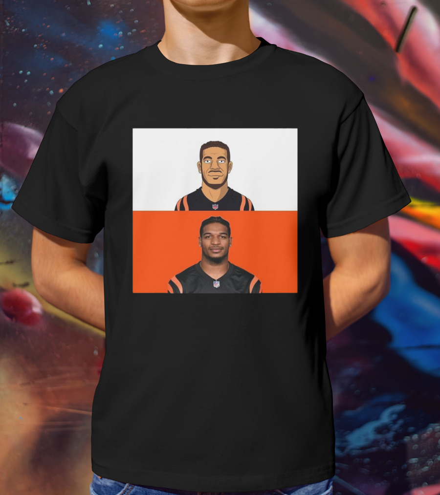 Ja’Marr Chase Cincinnati Bengals The Simpsons NFL Themed Drawing T-Shirt