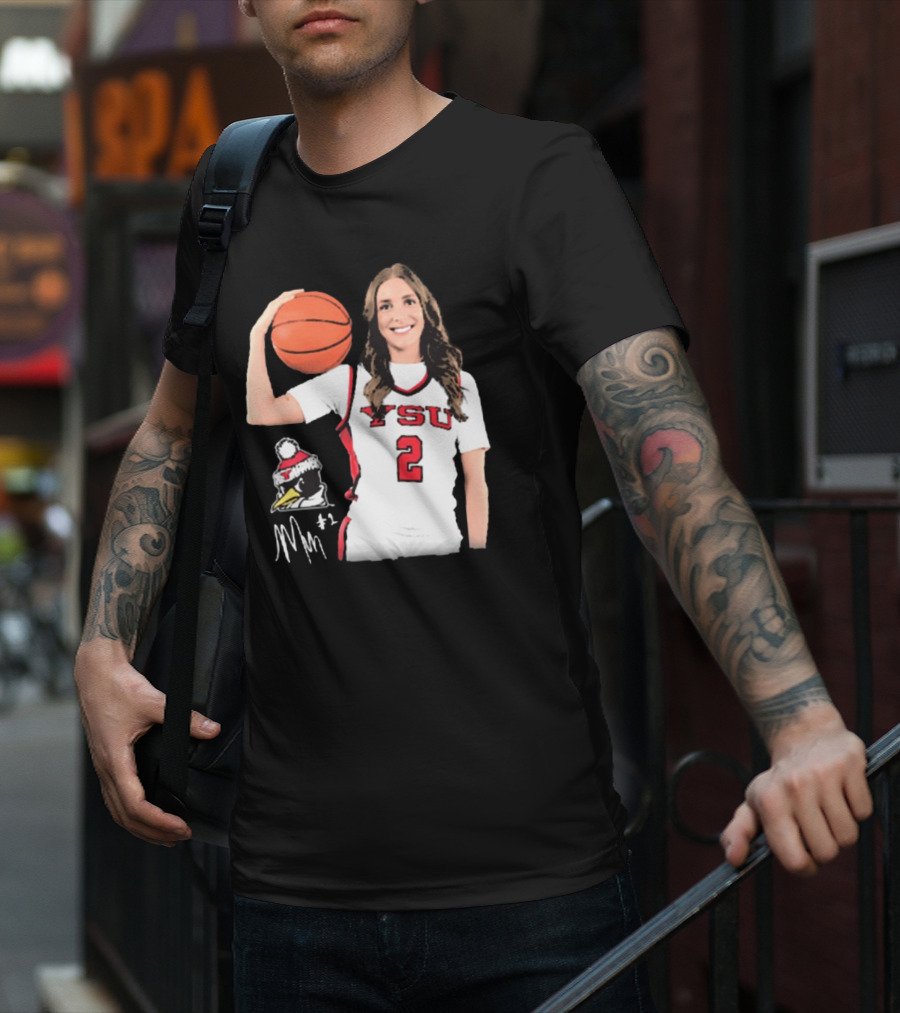 YSU Penguins Malia Magestro #2 Illustrated Signature Basketball Jersey T-Shirt