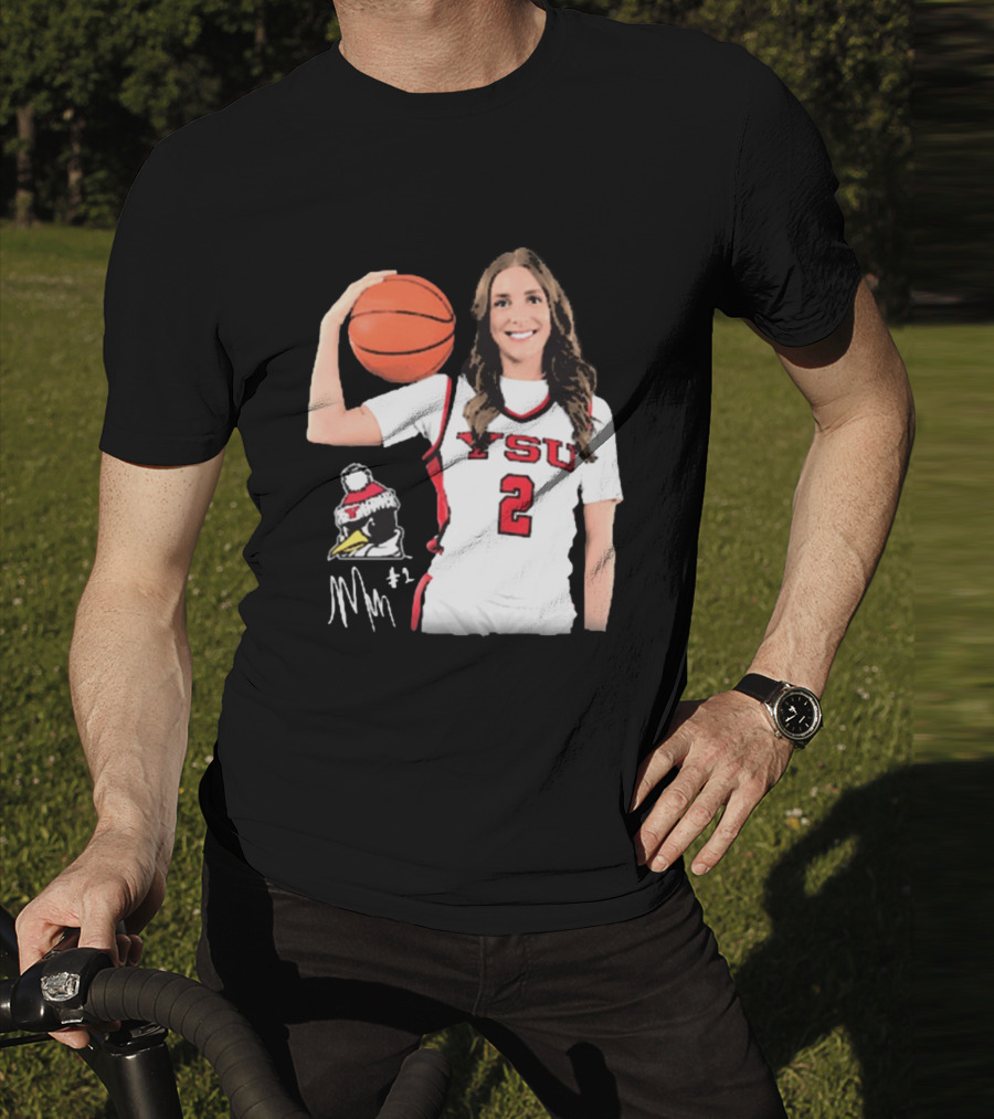YSU Penguins Malia Magestro #2 Illustrated Signature Basketball Jersey T-Shirt