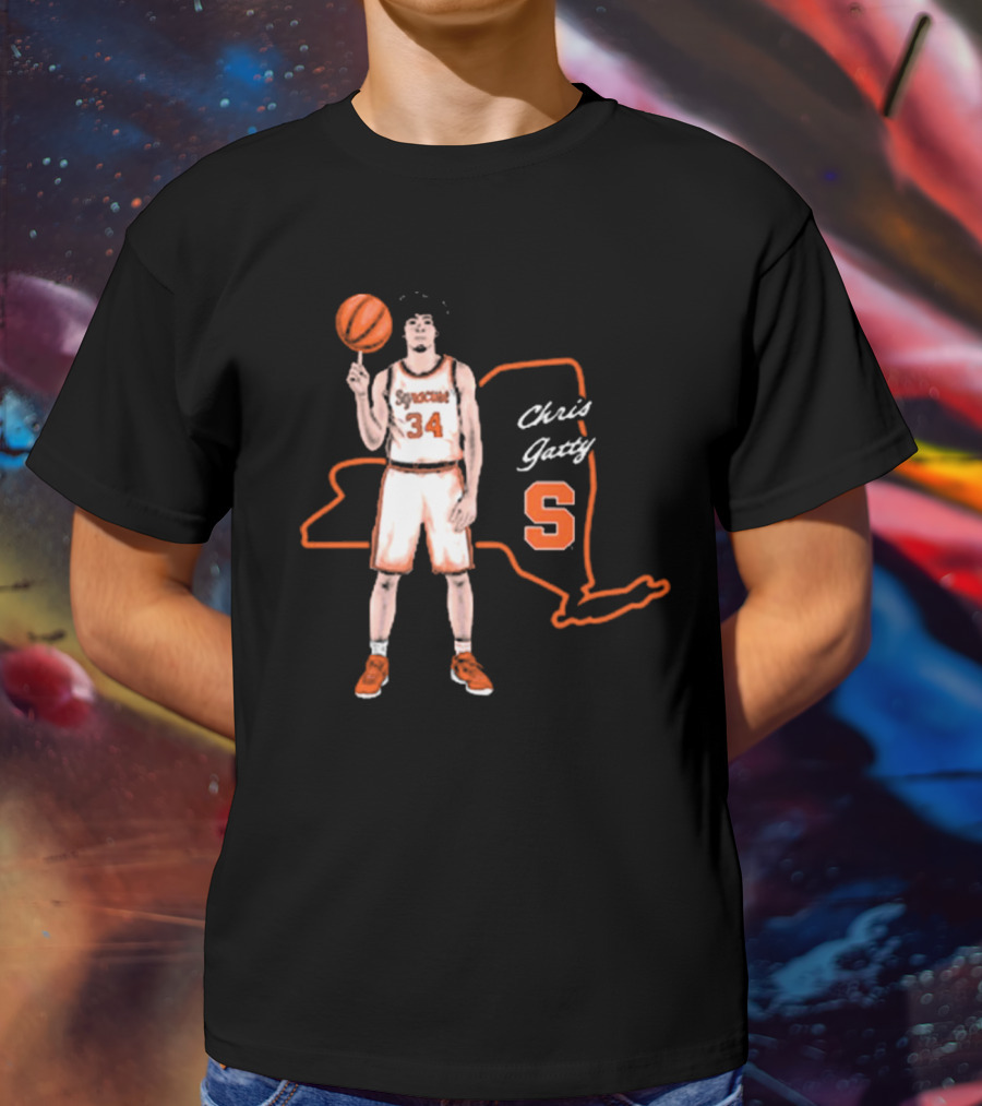 Chris Gatty Syracuse Number 34 Basketball New York Orange S T-Shirt