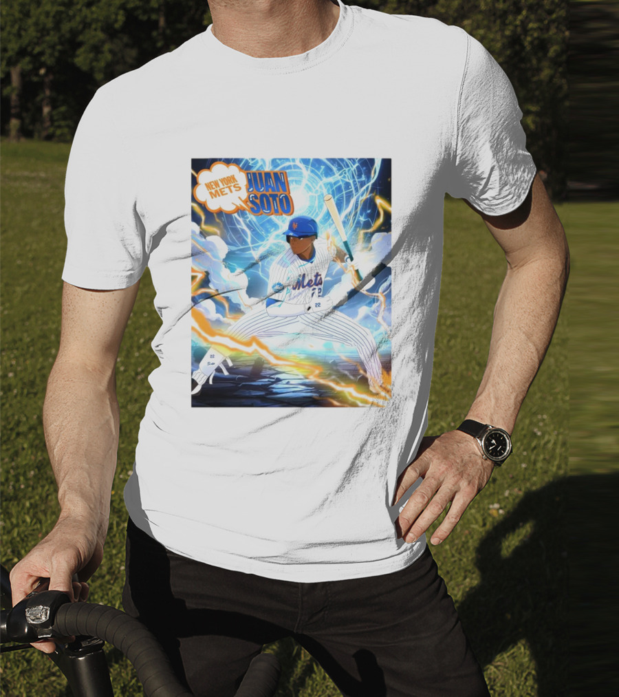 New York Mets Juan Soto Baseball Lightning Adventure T-Shirt