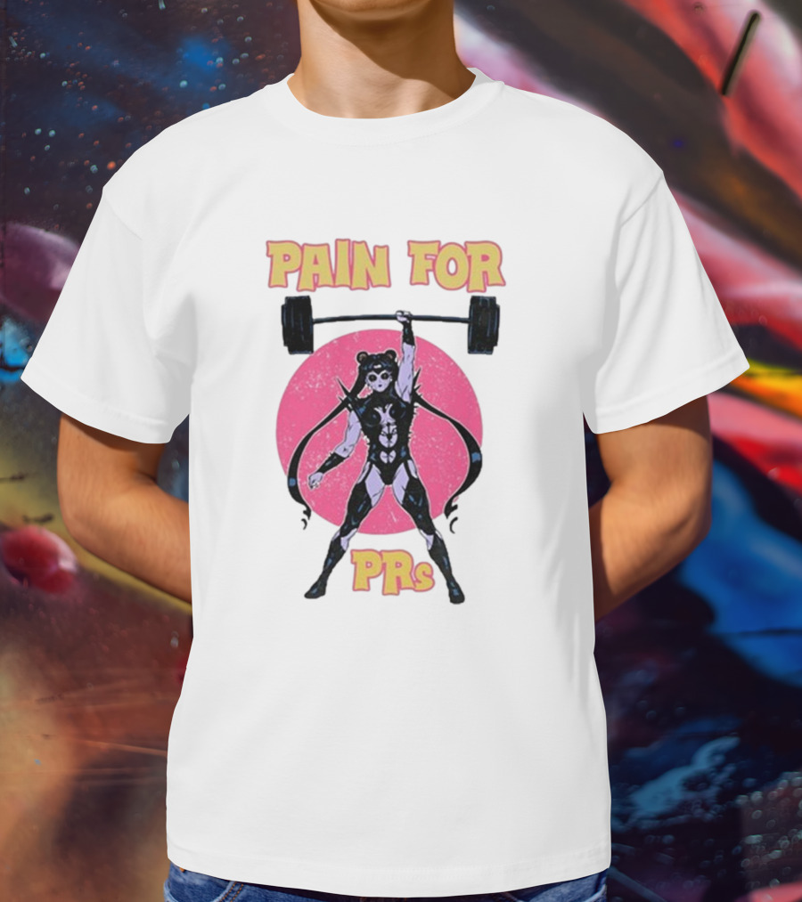 Pain For PRs Weightlifting Warrior With Barbell T-Shirt