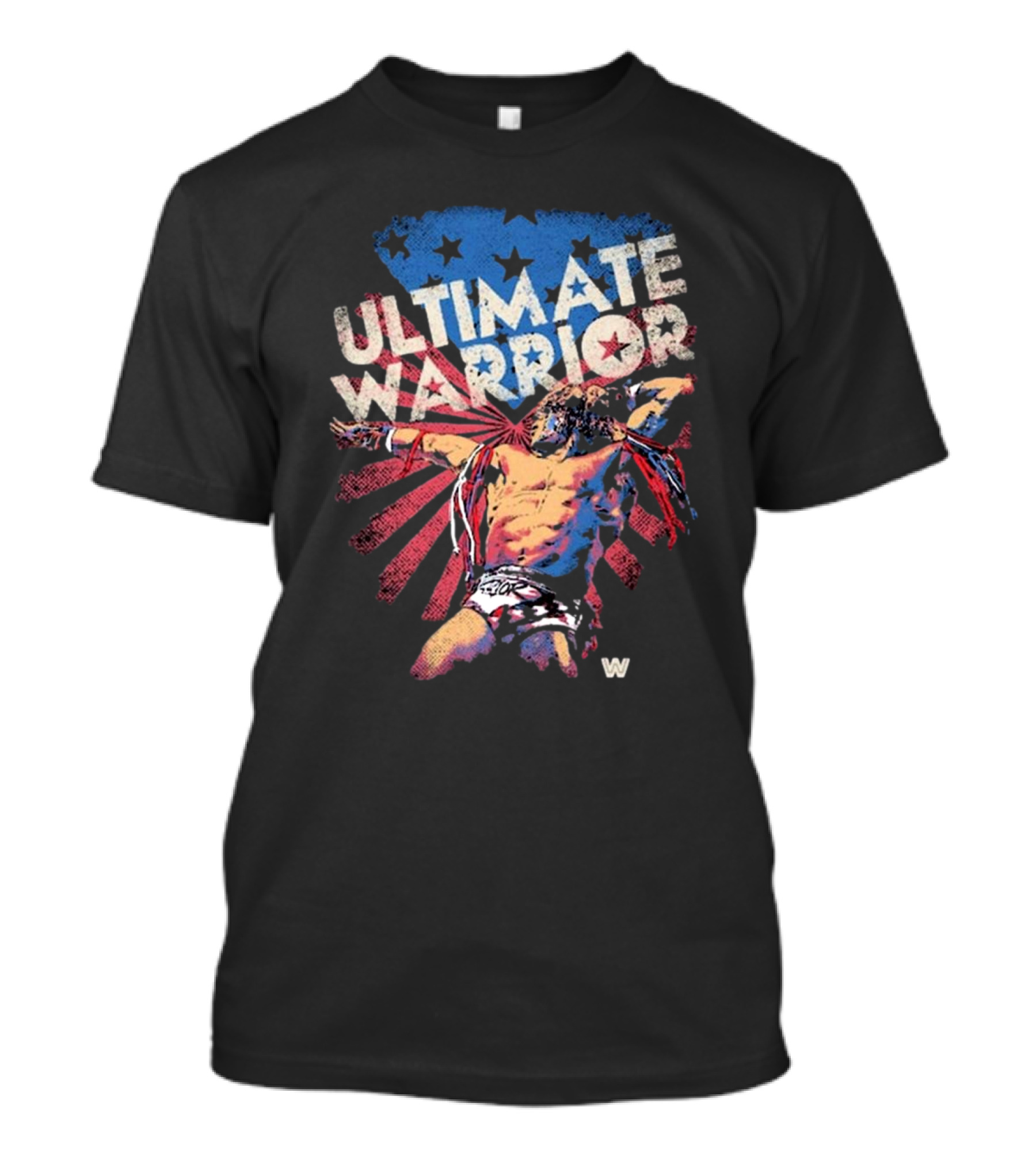 ULTIMATE WARRIOR American Flag Stars Stripes Wrestler T-Shirt