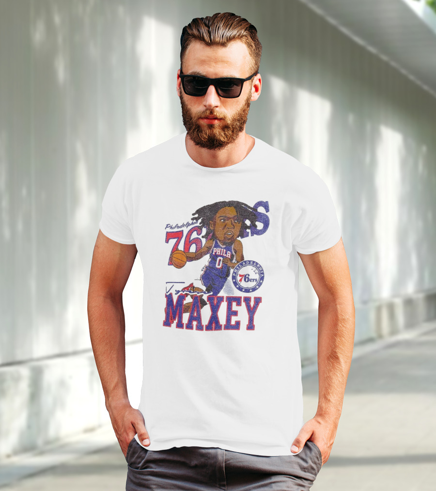 Philadelphia 76ers Tyrese Maxey Caricature Player New Era 76 Philadelphian Phila Maxey 6ers T-Shirt