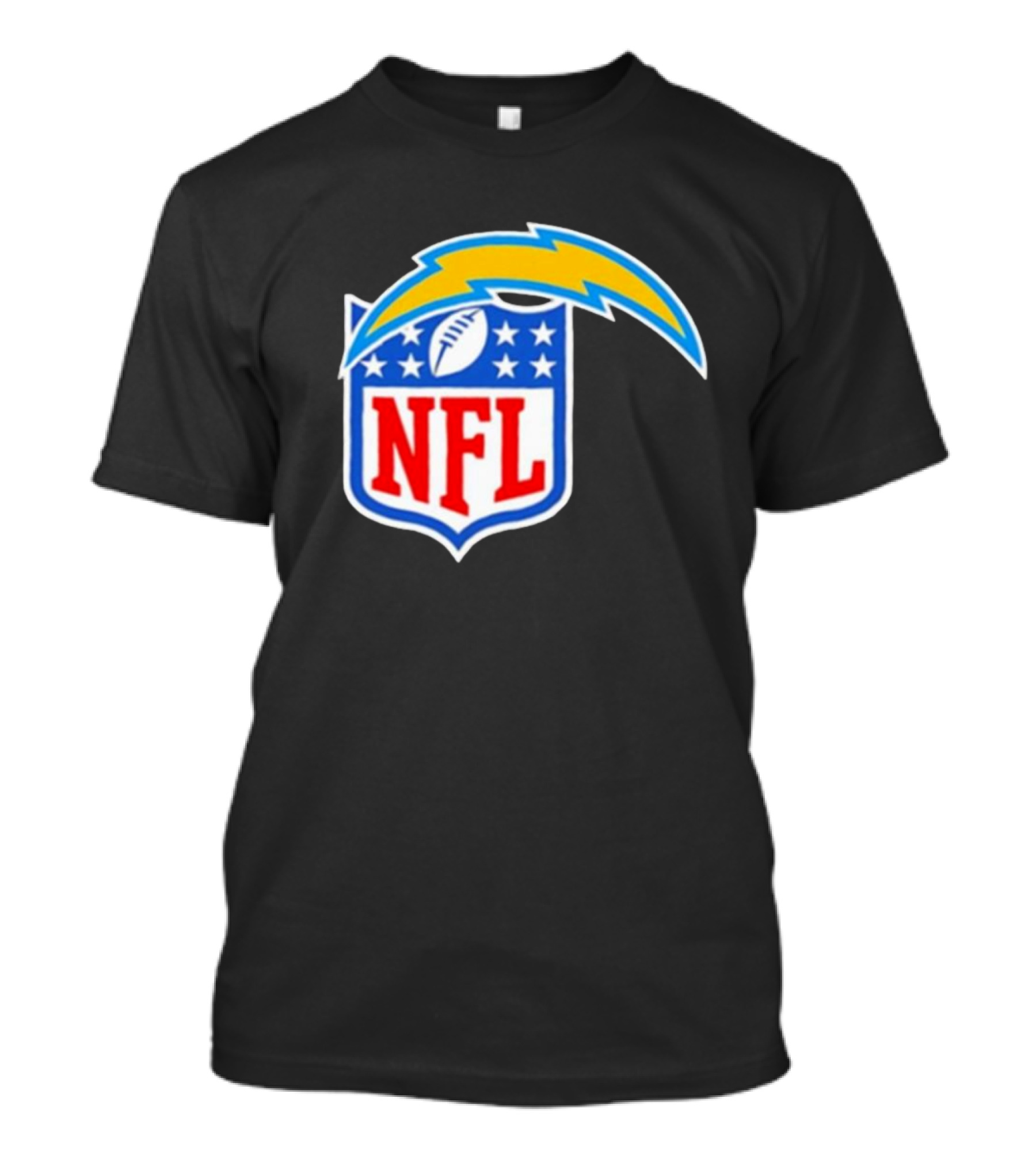 Los Angeles Chargers NFL Lightning Bolt Shield Emblem T-Shirt
