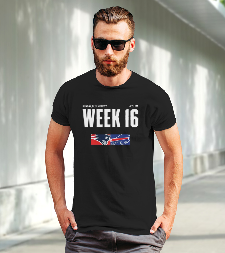 Sunday December 22 New England Patriots At Buffalo Bills Week 16 4:25 PM T-Shirt