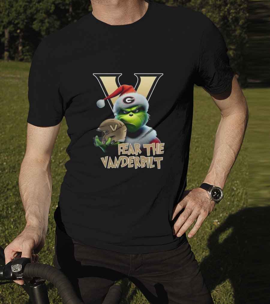 Santa Grinch Fear The Vanderbilt Commodores Helmet T-Shirt