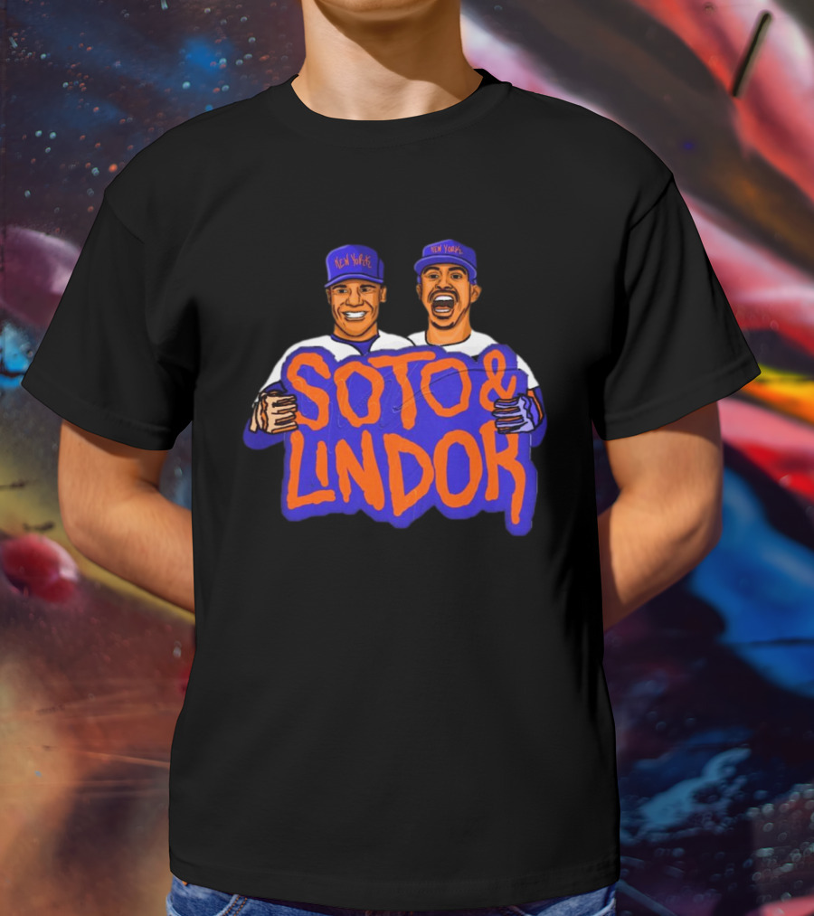 Soto And Lindor New York Mets MLB Caricatures T-Shirt