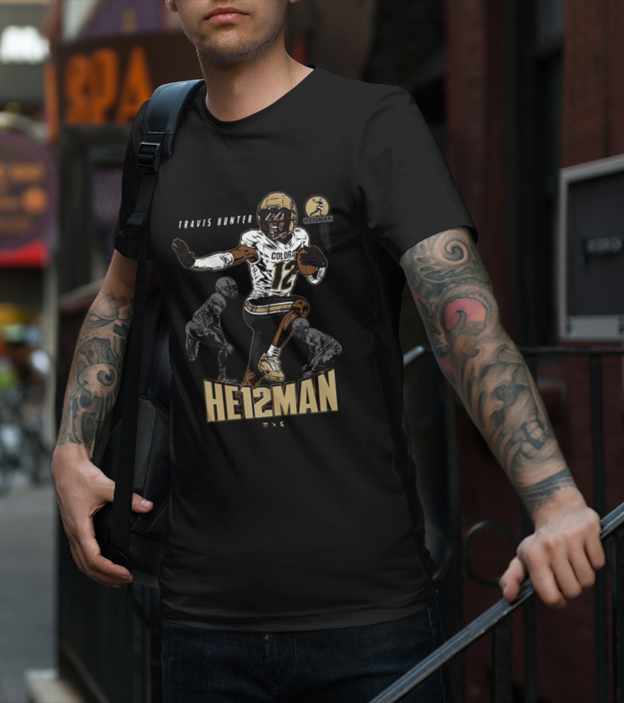 Travis Hunter Colorado 12 Heisman Buffaloes Football T-Shirt
