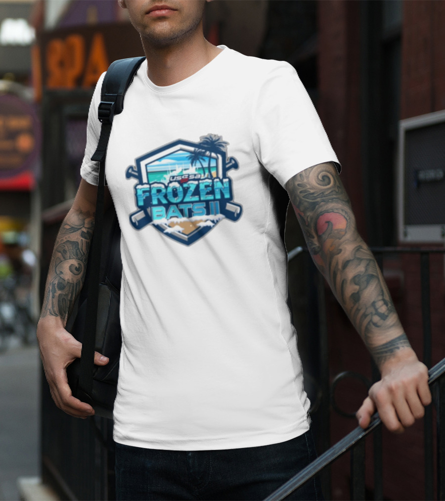 USSSA Frozen Bats II February 22-23 2025 Baseball Tropical Palm Beach Shield T-Shirt