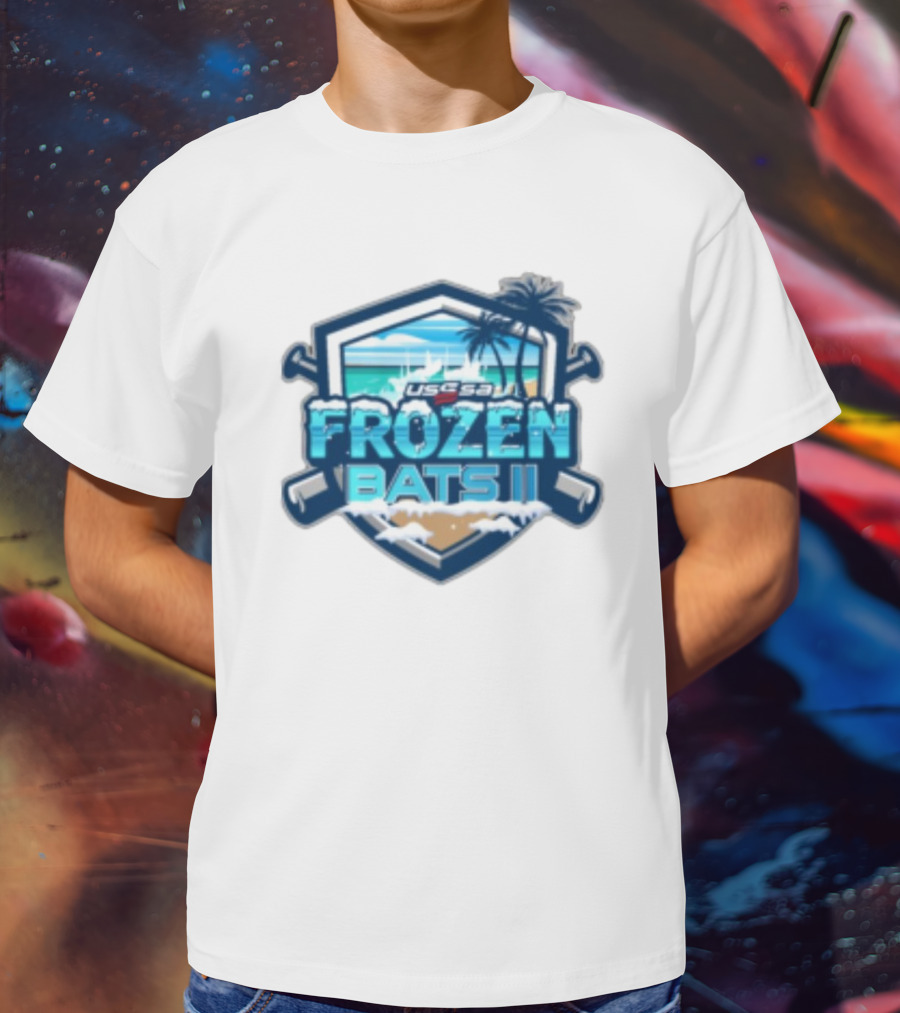 USSSA Frozen Bats II February 22-23 2025 Baseball Tropical Palm Beach Shield T-Shirt