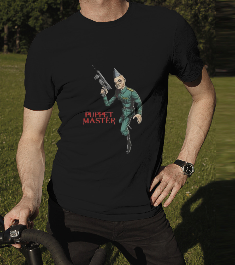 Bull Airs Puppet Master Character With Gun T-Shirt