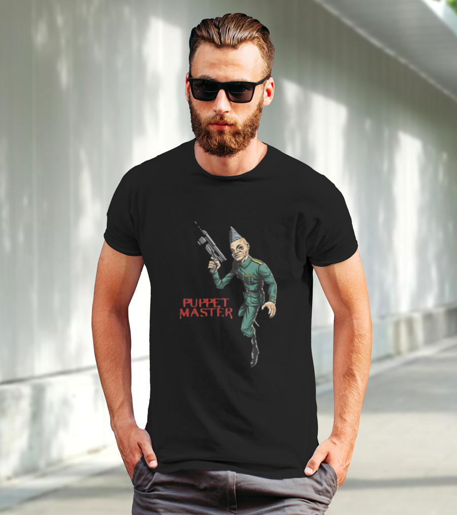 Bull Airs Puppet Master Character With Gun T-Shirt
