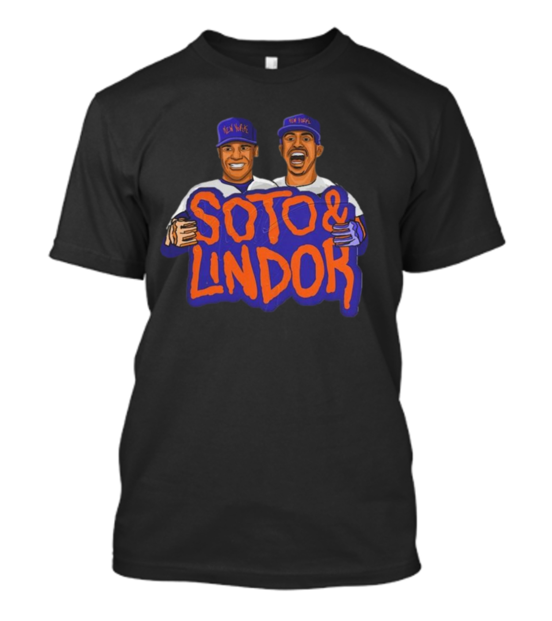 New York Soto And Lindor Caricature Duo T-Shirt