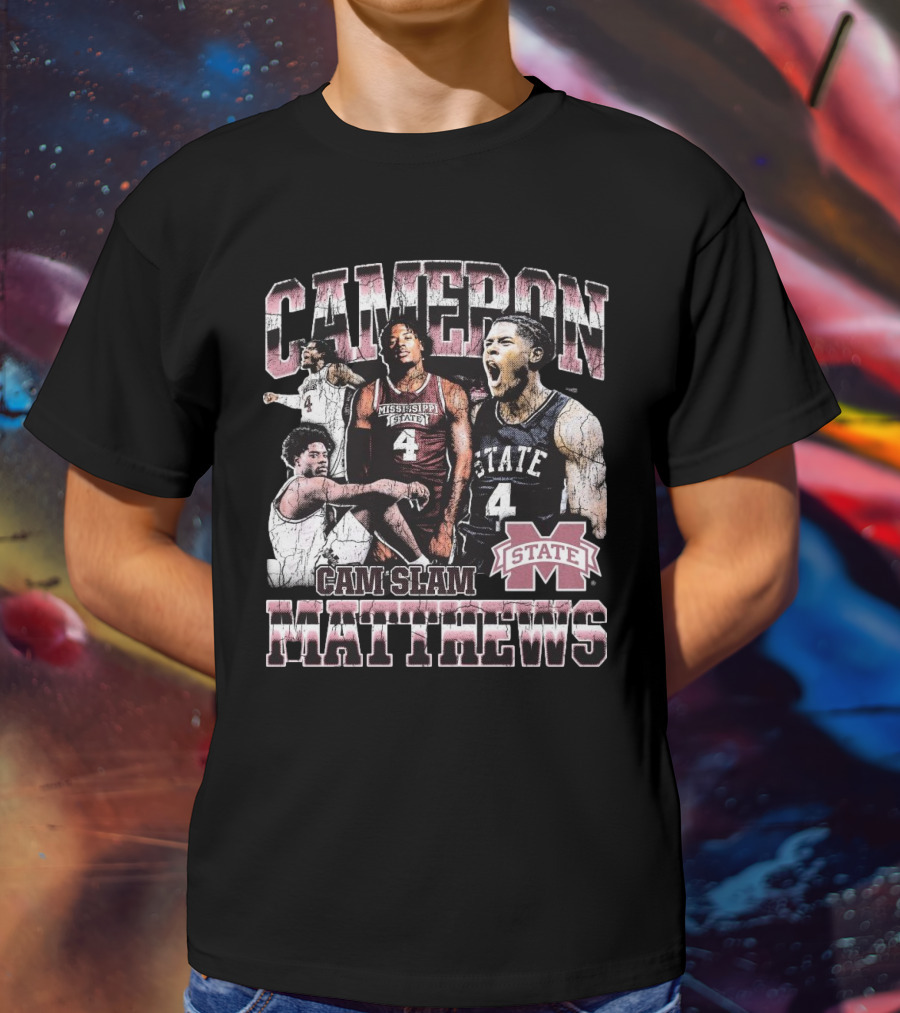 Cameron Matthews Cam Slam Mississippi State Basketball Bulldogs 90s T-Shirt